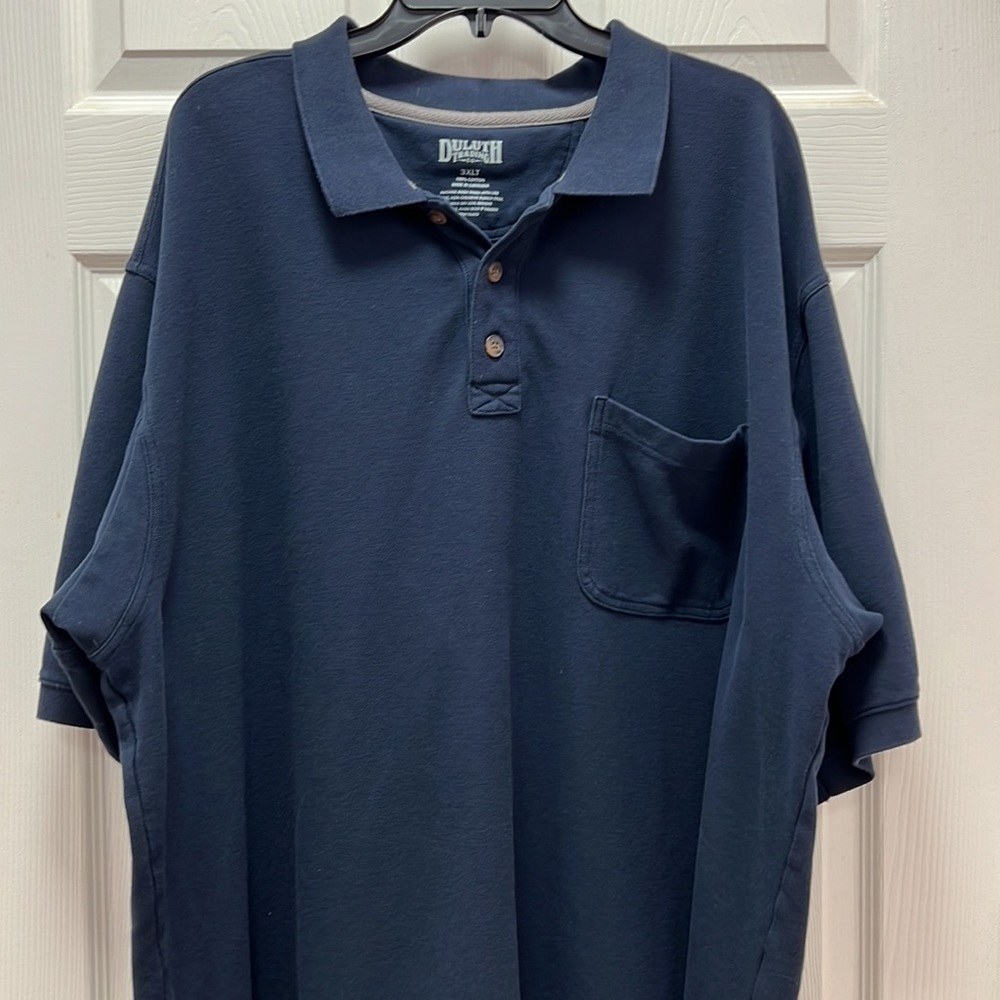 Navy Mens’ Duluth Trading cotton Pique Polo - Picture 2 of 2